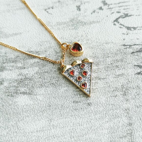 Kate Spade Gold Multicolor Necklace - Pizza My Heart - Picture 2 of 4